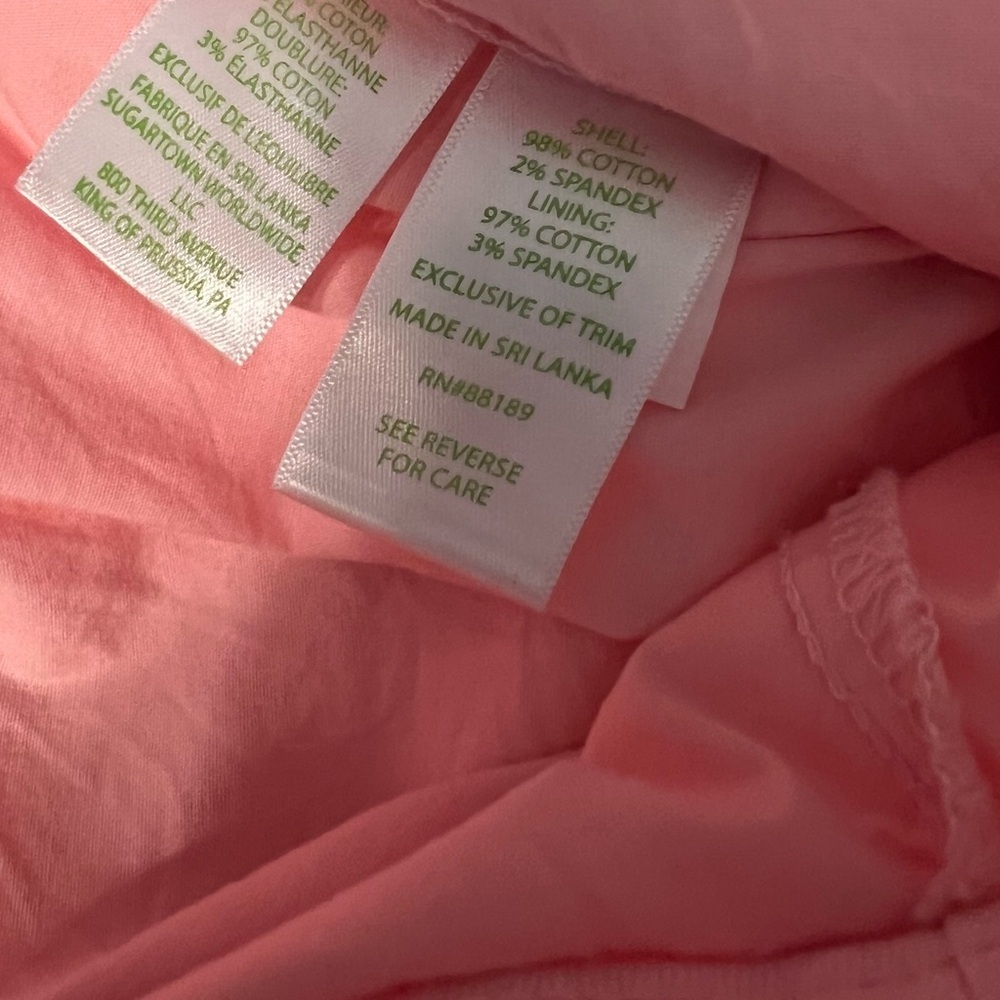 Lilly Pulitzer Womens Rousseau Pink Denim Button Zip Fly Mini Skort EUC 00 #1891 - Picture 6 of 11